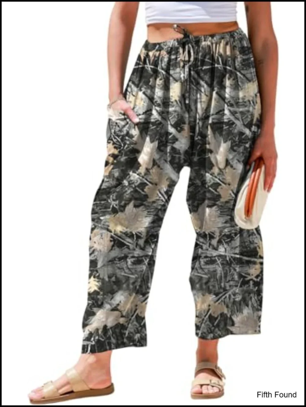 Linen Wide Leg Palazzo Harem Pants with Pockets Drawstring
